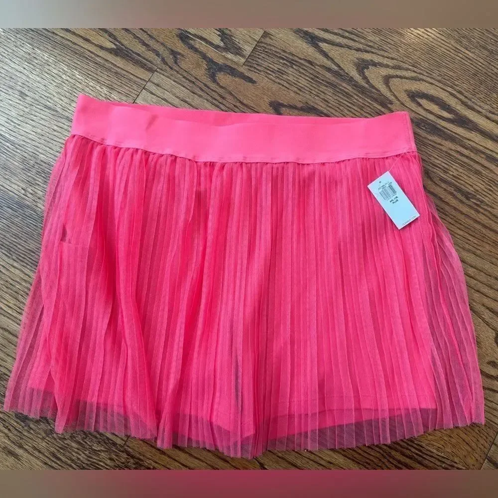 NWT New OLD NAVY Mesh Pleated Coral Hot Pink Athletic Skort Skirt XXL 18 Plus